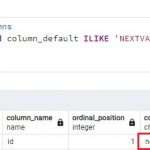 Auto increment column in information schema PostgreSQL