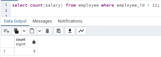 COUNT aggregate function with null value